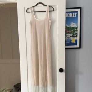 Elegant Cream Sleeveless Dress